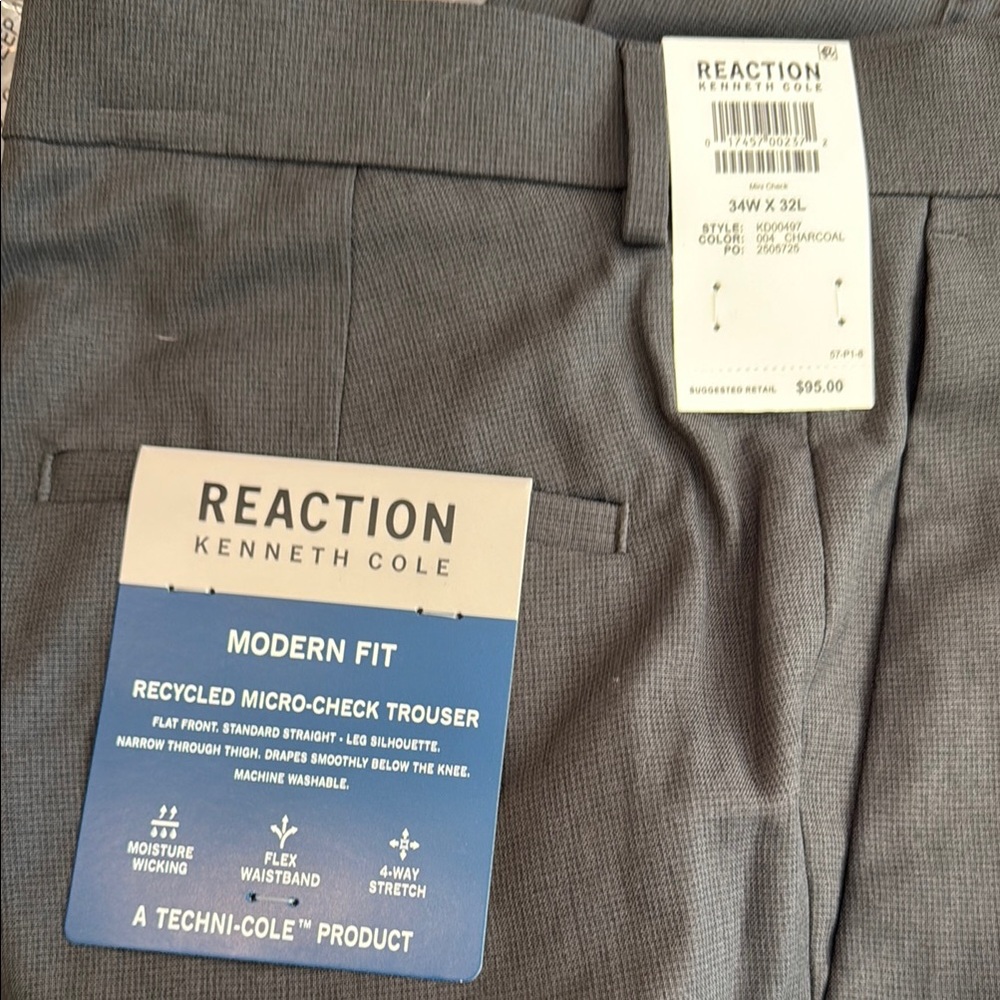 Kenneth Cole Reaction Charcoal Trousers